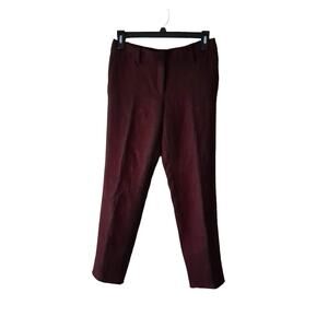 Ann Taylor Womens Burgundy & Black Heather Devin Fit Pants - Size 4